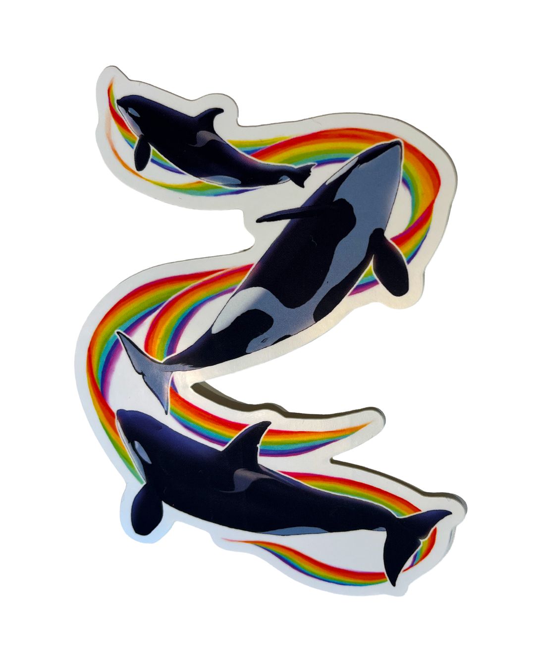 Rainbow Whale Sticker